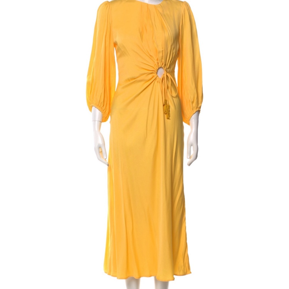 FARM Rio Yellow Wrap Tie Front Dress XS